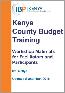 Kenya County Budget Training Workshop Materials for 